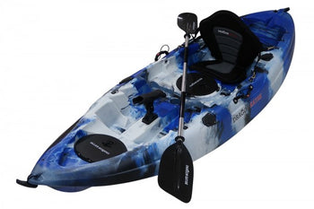 Single Seater Fishing Kayak - Blue/Black/White